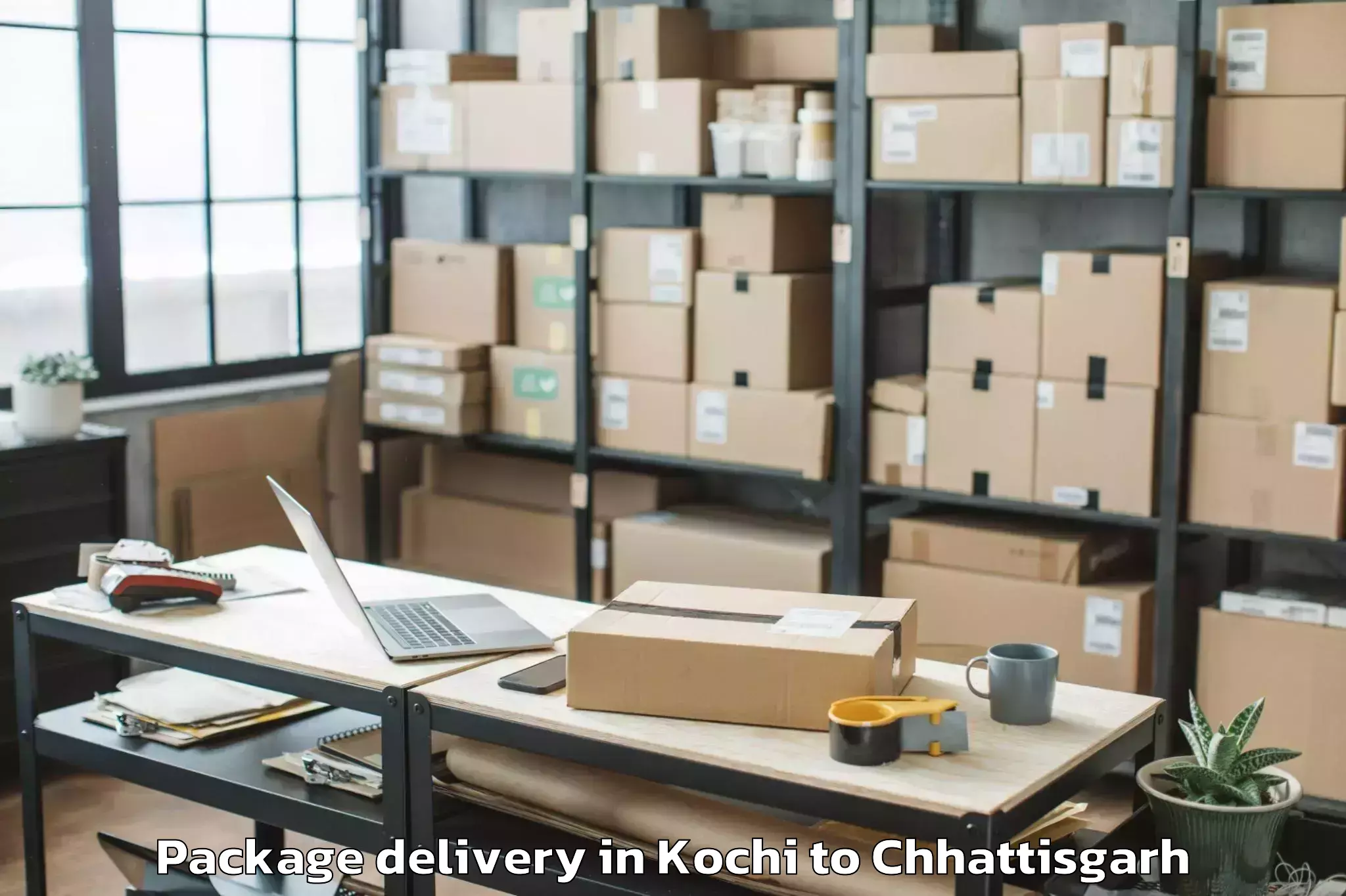 Trusted Kochi to Raigarh Chhattisgarh Package Delivery